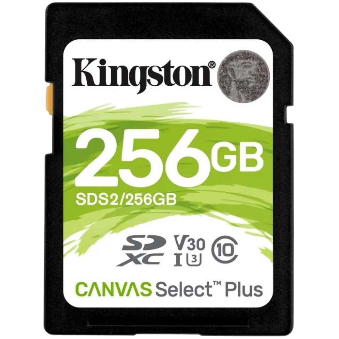 Kingston Canvas Select Plus 256Гб 100R C10 UHS-I U3 V30 Карта пам'яті SDXC