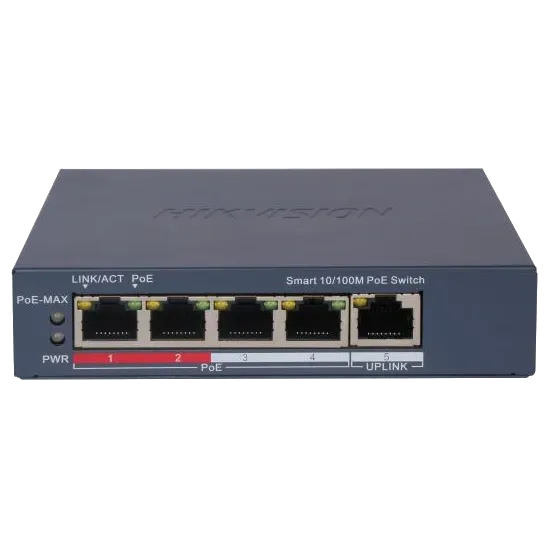 Hikvision DS-3E1105P-EI/V2 POE Комутатор 4 порти керований