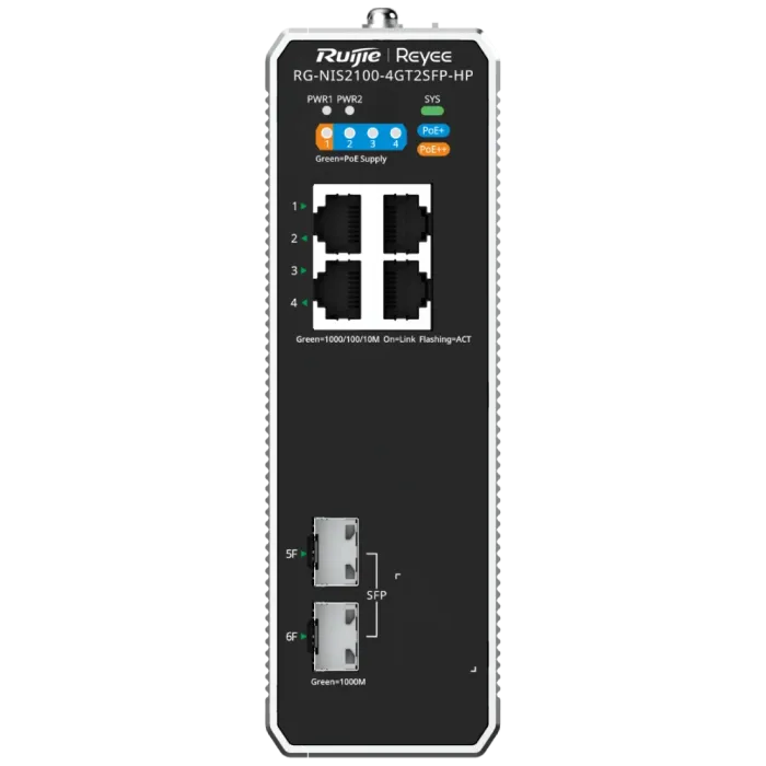 Ruijie Reyee RG-NIS2100-4GT2SFP-HP PoE++ Комутатор 4 порти керований