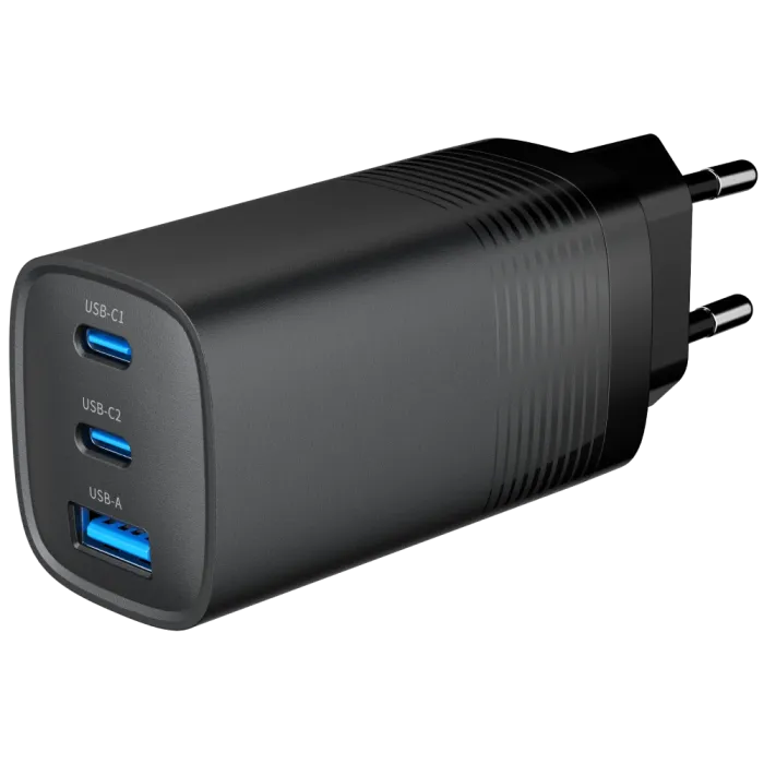 Gembird TA-UC-PDQC65-01-BK (USB Type A + USB Type C) Мережевий зарядний пристрій