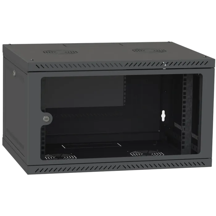 IPCOM CH-6U 600x350 скло RAL9005 Шафа серверна