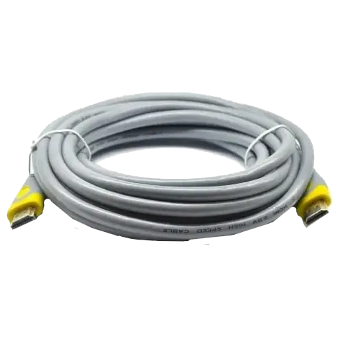 Merlion V-Link High Speed 15.0m, v2,0, OD-8.2mm Кабель HDMI-HDMI, круглий Grey, конектор Grey/Yellow