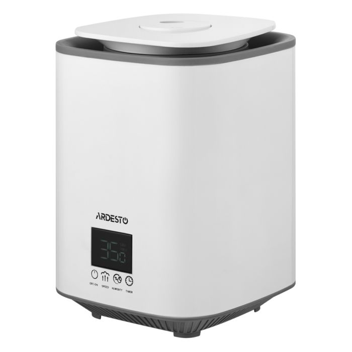 Зволожувач повітря ARDESTO USH-H-26W до 25м² ультразвуковий з сенсорним управлінням і таймером, білий