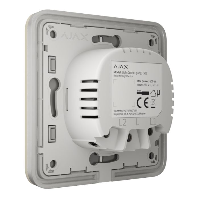 Вимикач Ajax LightSwitch 1-gang Ivory одноклавішний