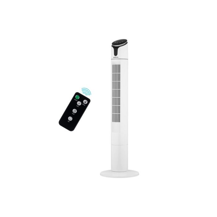 Вентилятор підлоговий Ardesto FNT-R44X1WY22 колонного типу, висота 110 см, 50 Вт, дисплей, таймер, пульт ДК, білий