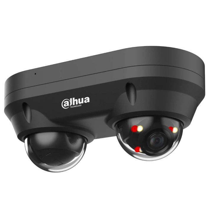 IP-відеокамера 4 Мп+4 Мп Dahua DH-IPC-HDBW2449F-AS-E2-IL-Black (2.8+2.8 мм) з подвійним підсвічуванням та мікрофоном для системи відеонагляду