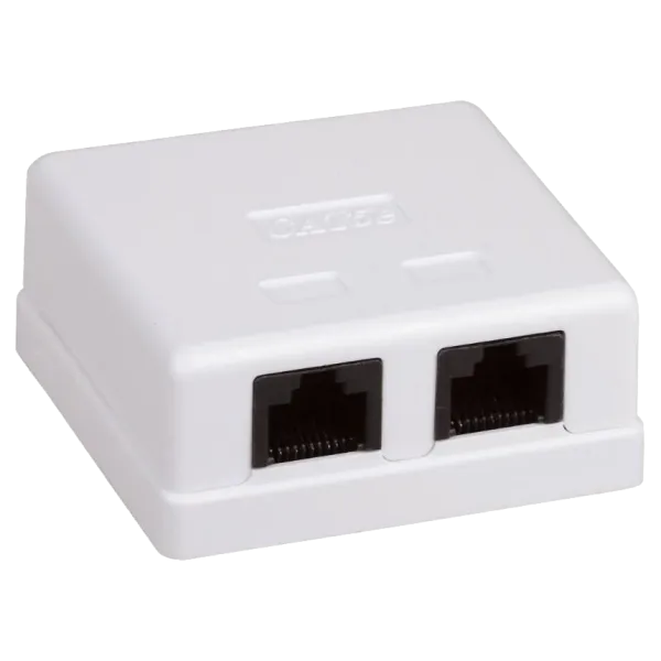 Hypernet MB-UTP6-2 Розетка 2-портова RJ45 UTP, біла, 6 категорія