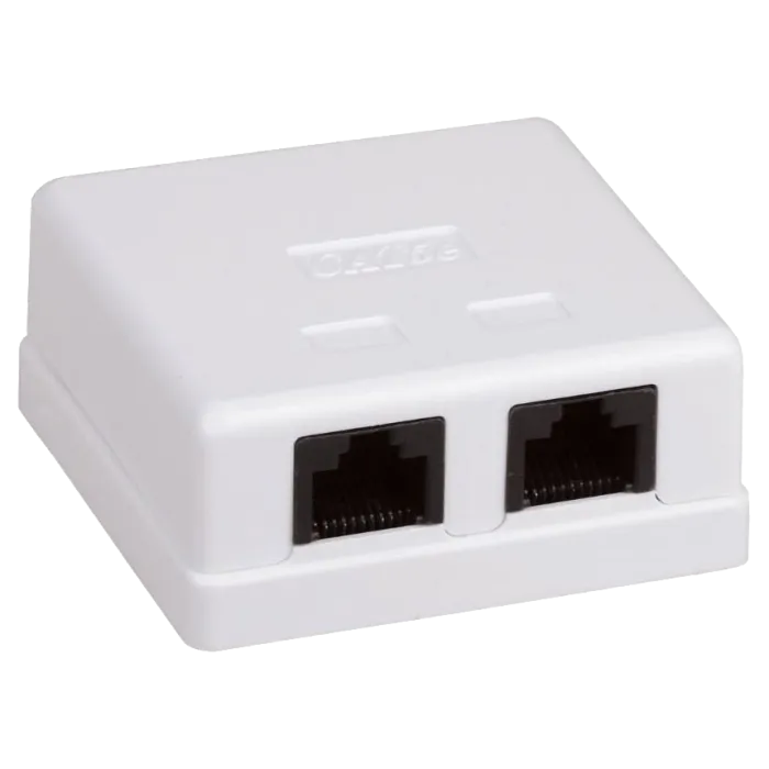 Hypernet MB-UTP6-2 Розетка 2-портова RJ45 UTP, біла, 6 категорія