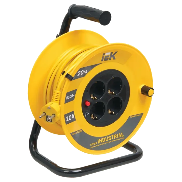IEK Подовжувач-катушка 4гн 20м З/К УК20 т/з (3х1,5мм2) IP44