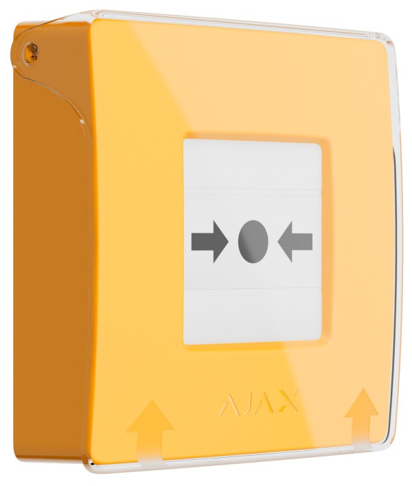 Бездротова програмована кнопка з механізмом скидання Ajax ManualCallPoint Jeweller Yellow