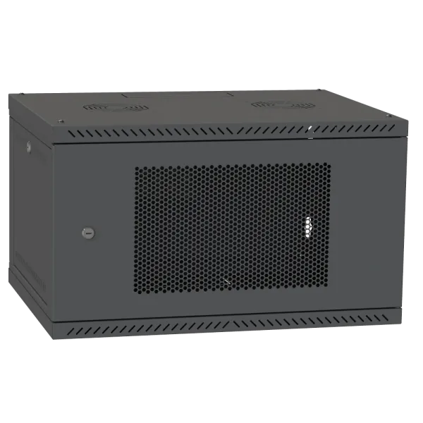 IPCOM 4U 600x350 Шафа телекомунікаційна двері перф (RAL9005)