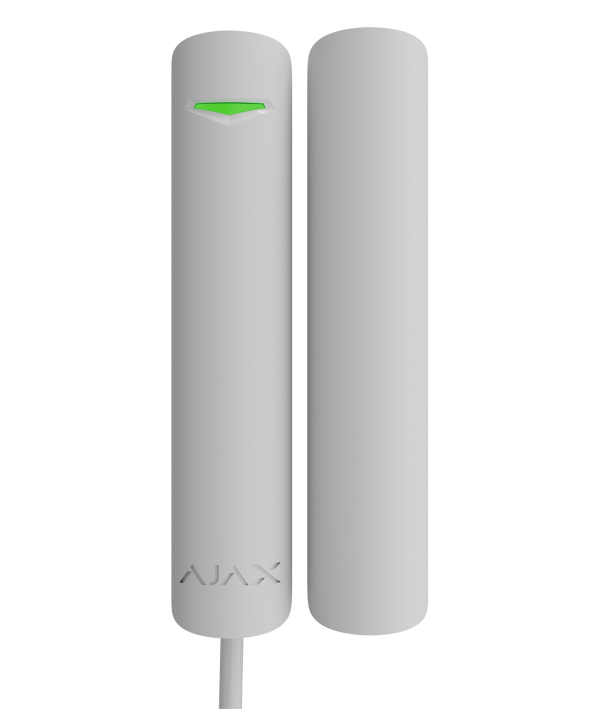 Дротовий датчик відчинення, удару, нахилу та магнітного маскування Ajax Superior DoorProtect G3 Fibra White (61340.177.WH2)