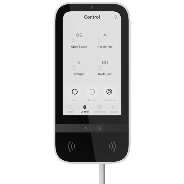 Ajax KeyPad TouchScreen Fibra white дротова сенсорна Клавіатура
