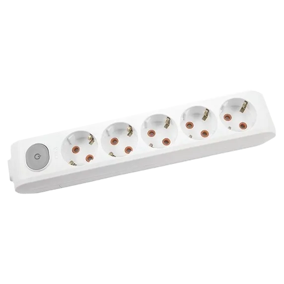 Viko (90118500) Колодка 5 гнізд із заземленням та кнопкою