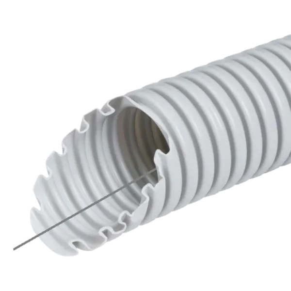 Kopos 320 N/5см ПВХ 16мм 50 м Труба гофрована електромонтажна з протяжкою темно-сіра