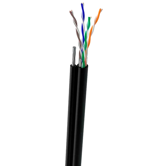 OK-Net UTP 4*2*0,49+ КППт-ВПбухта 305 м Кабель вуличний з тросом 7*0,5мм cat 5e