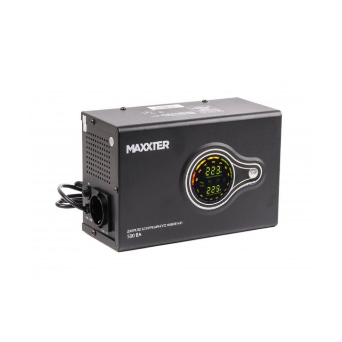 Джерело безперебійного живлення Maxxter MX-HI-PSW500-01 500ВА / 300Вт лінійно-інтерактивне з правильною синусоїдою