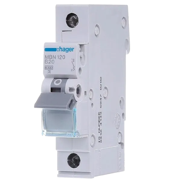 Hager MBN120 Автоматичний вимикач 1P 6kA B-20A 1M