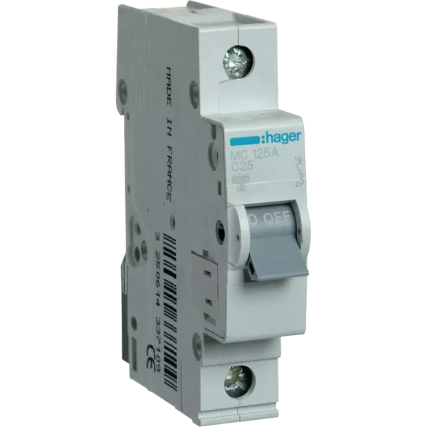 Hager In=25А «C» 6kA MC125A Автоматичний вимикач