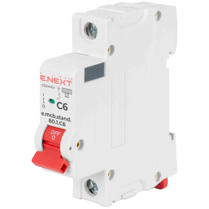 Enext e.mcb.stand.60.1.C6, 1р, 6А, C, 6кА Модульний автоматичний вимикач