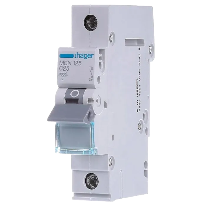 Hager MCN125 Автоматичний вимикач 1P 6kA C-25A 1M