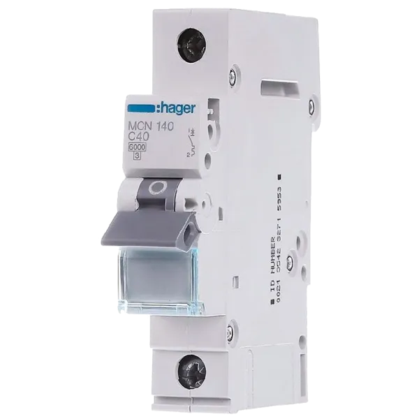 Hager MCN140 Автоматичний вимикач 1P 6kA C-40A 1M