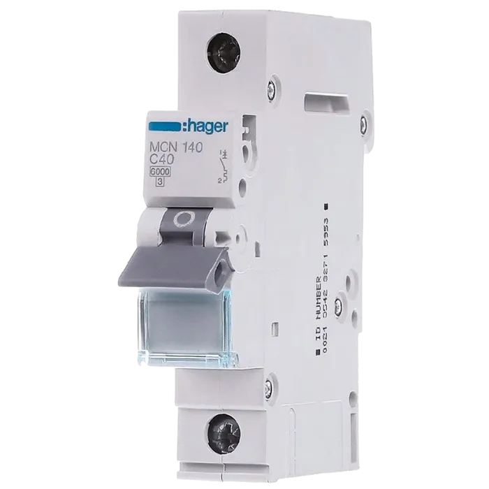Hager MCN140 Автоматичний вимикач 1P 6kA C-40A 1M
