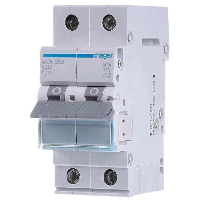 Hager MCN232 Автоматичний вимикач 2P 6kA C-32A 2M