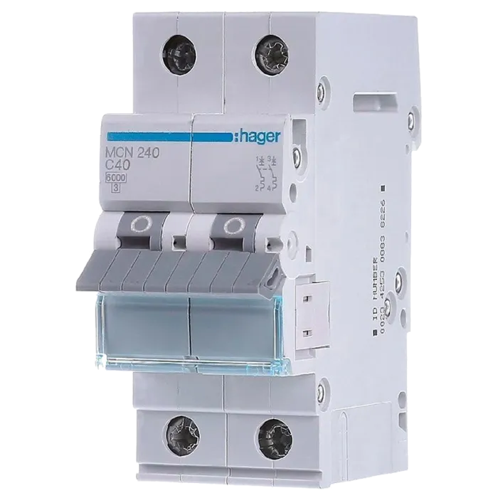 Hager MCN240 Автоматичний вимикач 2P 6kA C-40A 2M