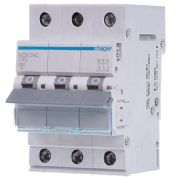 Hager MCN340 Автоматичний вимикач 3P 6kA C-40A 3M