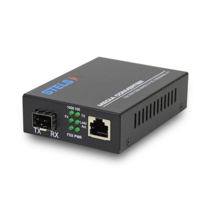 Медiаконвертер STELS 10/100/1000-TX RJ45 + 100/1000-FX SFP-слот