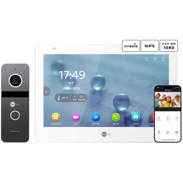 Neolight MEZZO Hybrid + SOLO FHD Graphite Комплект відеодомофону