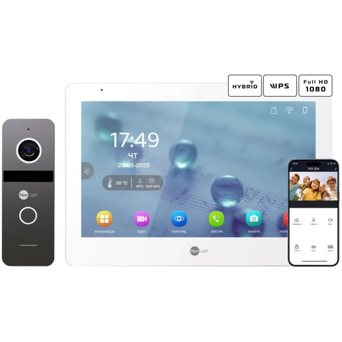 Neolight MEZZO Hybrid + SOLO FHD Graphite Комплект відеодомофону