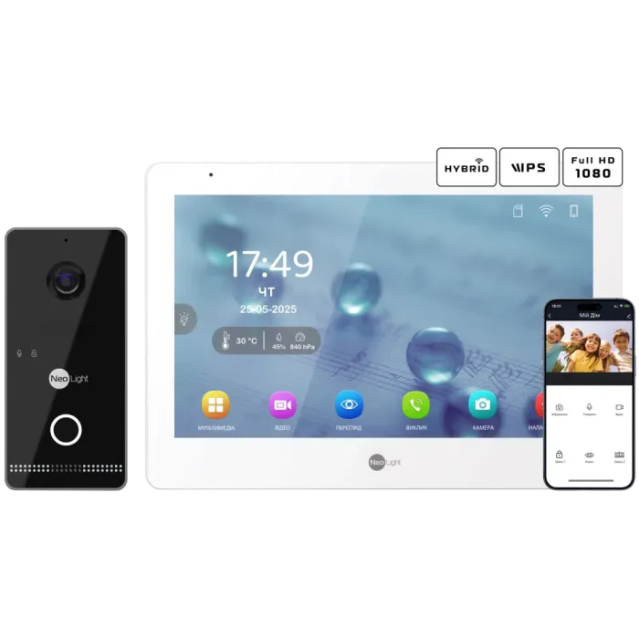 Neolight MEZZO Hybrid + OPTIMA IPW Black Комплект відеодомофону