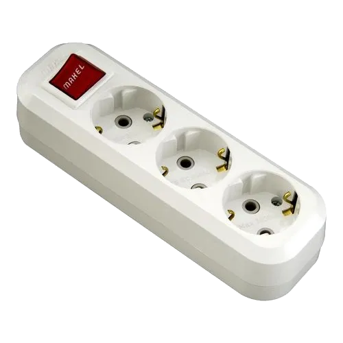 Makel MGP211 Колодка 3 гнізда з заземленням та вимикачем