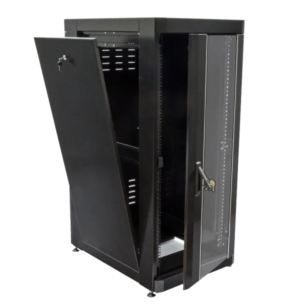 19" 28U, 610х865 мм Шафа посилена, перфоровані двері (66%), чорна