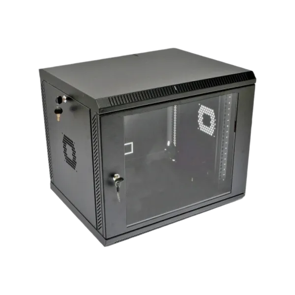 9U Шафа 19" , 600х500х507 мм (Ш*Г*В), акрилове скло, чорна