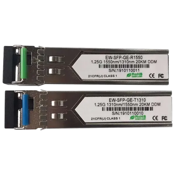 Ewind EW-SFP-GE-T1310 / EW-SFP-GE-R1550 1.25G, Single-mode single Fiber, 20km,  LC connector, Tx1310/Rx1550nm : 1310nm is transmitter，1550nm is receiver Модуль SFP (комплект 2шт)