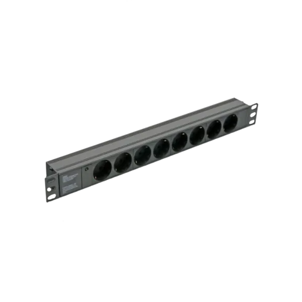 Kingda KD-GER(16)N1008WKPB19A-C14 Блок 19" на 8 роз. нім. станд., 10А, з індикат., без шнура, чорний, 1U, Kingda