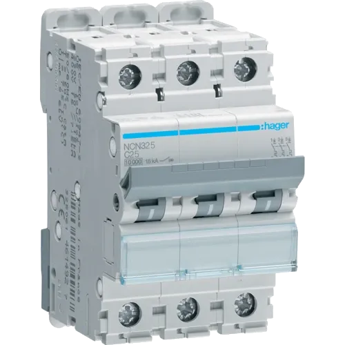 Hager NCN325 Автоматичний вимикач 3п 10kA C-25A 3м