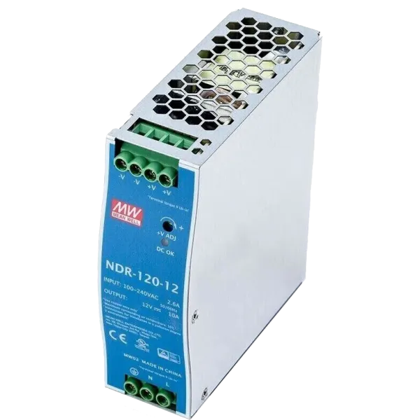 NDR-120-12 120Вт 10A 12В на DIN-рейку Блок живлення Mean Well