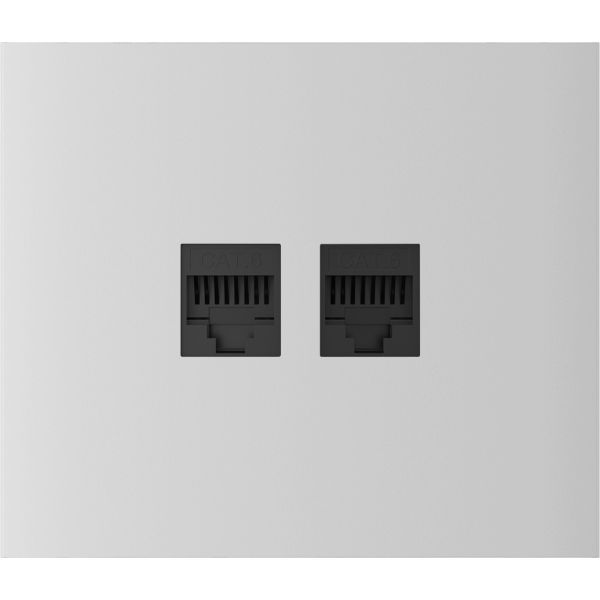 Центральна панель для вбудованої інтернет-розетки Ajax CenterCover (LAN) vertical White (126203.318.WH)