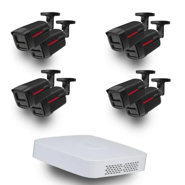 (8х DH-IPC-HFW2449TL-S-PRO-BE +1 х NVR2108-I2) Dahua WizColor Kit - Buy and Try!