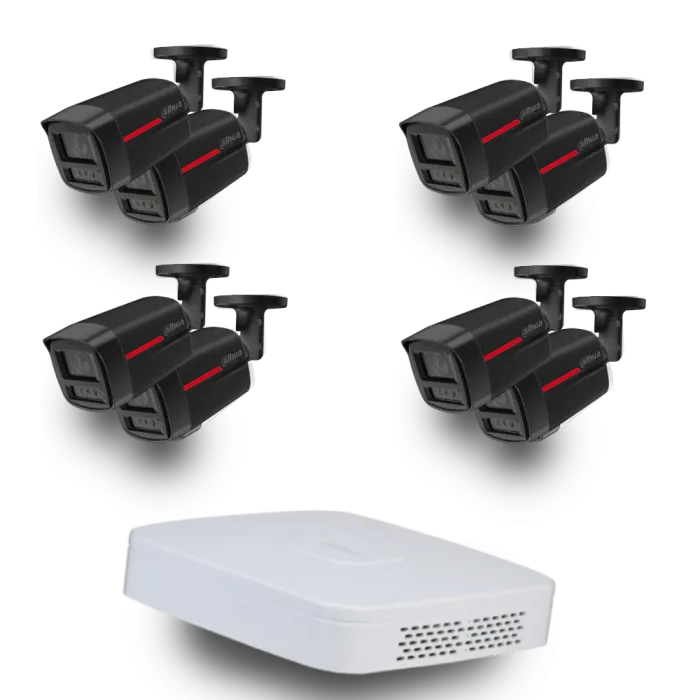 (8х DH-IPC-HFW2449TL-S-PRO-BE +1 х NVR2108-I2) Dahua WizColor Kit - Buy and Try!