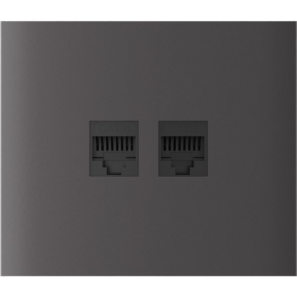 Центральна панель для вбудованої інтернет-розетки Ajax CenterCover (LAN) vertical Grey (126206.318.GR)
