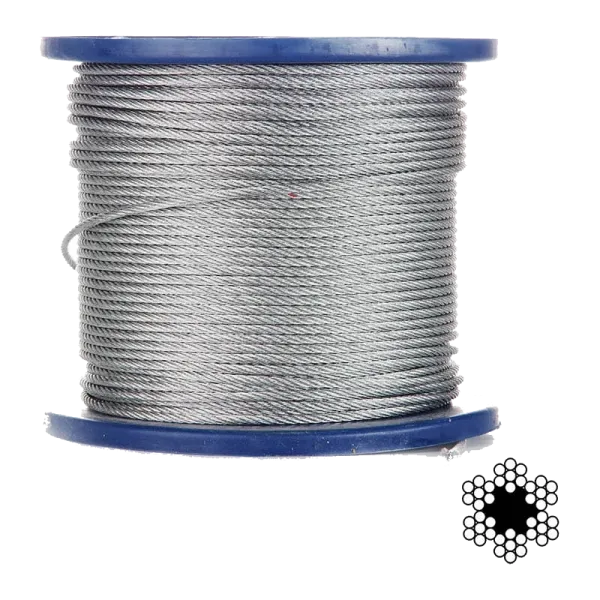 APRO 3мм DIN 3055 (6x7) бухта 200м Трос оцинкований