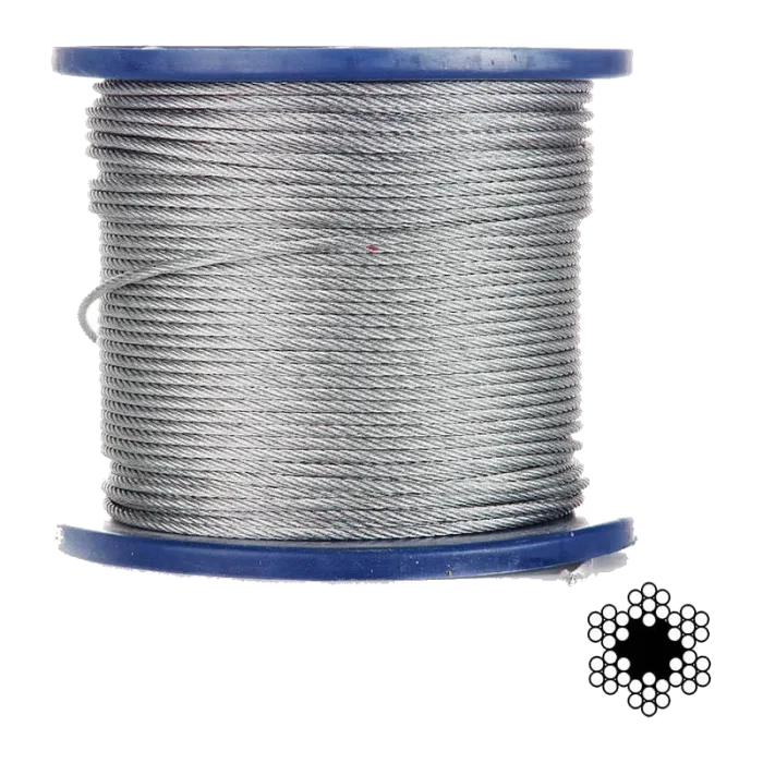 APRO 3мм DIN 3055 (6x7) бухта 200м Трос оцинкований