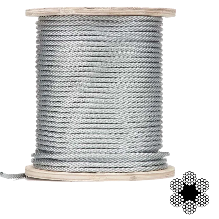 APRO 10мм DIN 3055 (6x7) бухта 100м Трос оцинкований