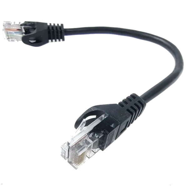 5е UTP RJ45 0.25м Патч-корд литий чорний