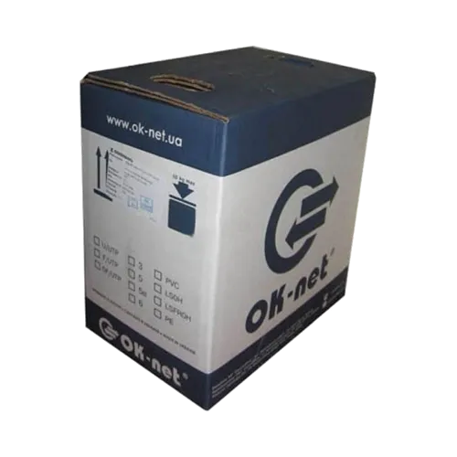 Кабель OK-NET (UTP мідь патчкордовий) КГПВ-ВП (100) 4*2*0,48 (U/UTP-cat.5E-SL patch AWG26, бухта 305